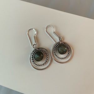 Silver gemstone earrings